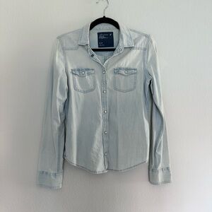 Light Blue Denim Button Down Shirt